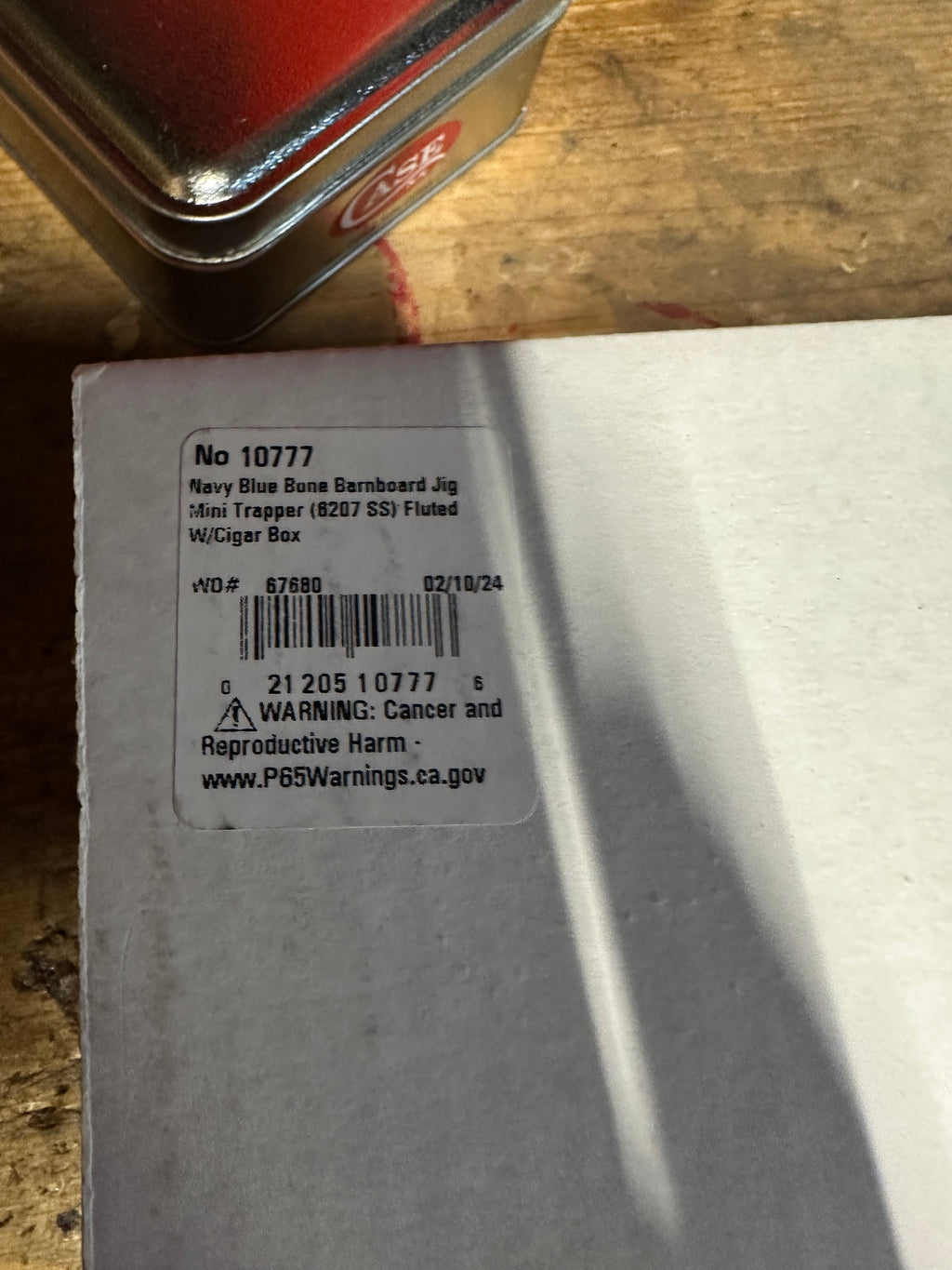2024 Navy Blue Bone Barboard Jig Mini Trapper (8207 SS) Fluted
W/Cigar Box