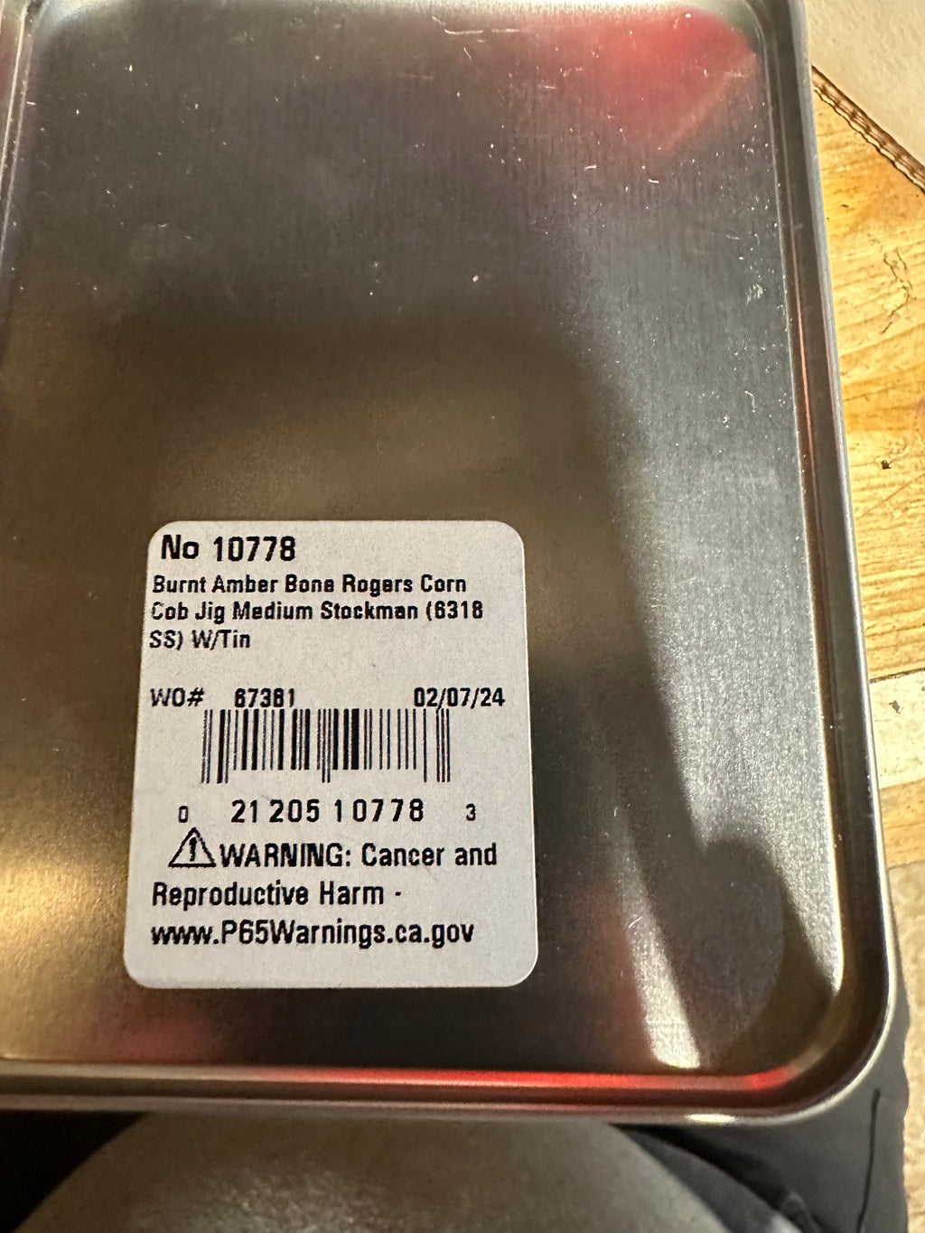 2024 Burnt Amber Bone Rogers Corn
Cob Jig Medium Stockman (6318
SS) W/Tin